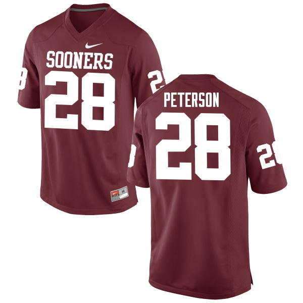 Men Oklahoma Sooners #28 Adrian Peterson College Football Jerseys Game-Crimson - Click Image to Close